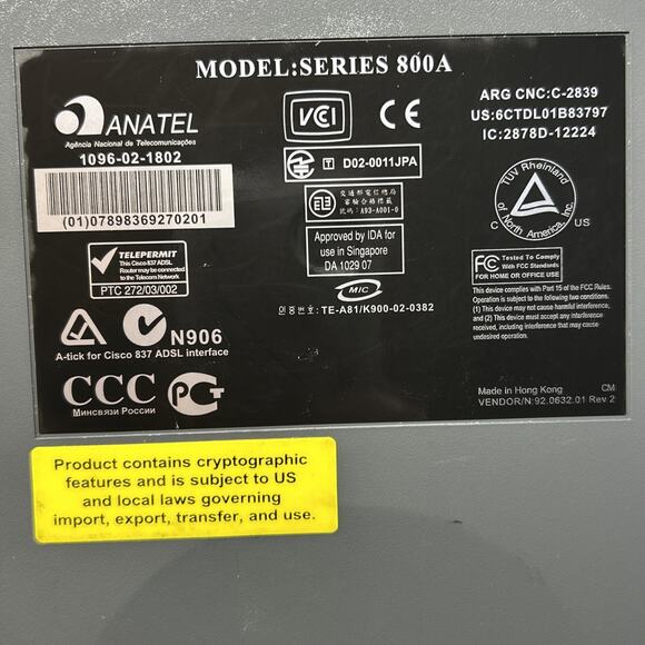 Cisco Systems 800 Series Router with Power Adapter Black Tested/Works SCRATCHED - Picture 8 of 10